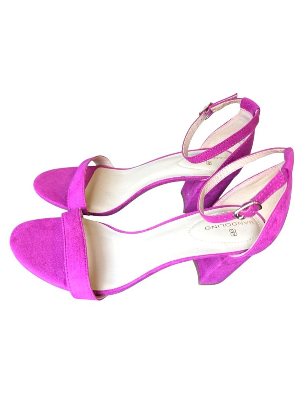 Bandolino Womens Pink Ankle Strap Block Heel Sandals Size 8.5M NWOB